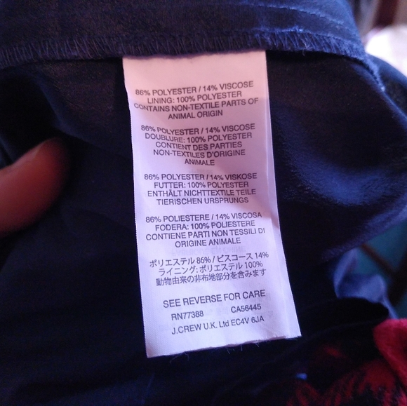 J. CREW Navy Blue Polka Dot Dress with Sheer sleeves - Picture 6 of 6